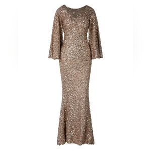 Missord Sequin Bell Sleeve Mermaid Dress In GOLD NWT